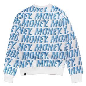 Money Unisex Adult Zoom Ape Cotton Crew Neck Sweatshirt / White